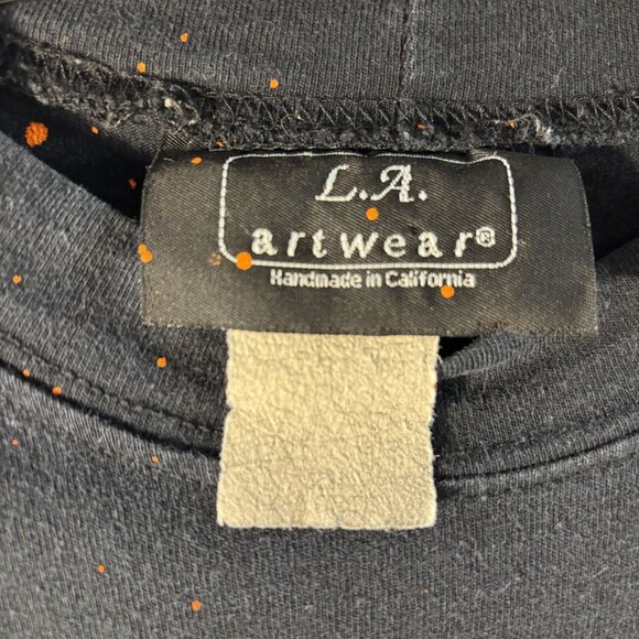 Vintage-Inspired Long Black Halloween Dress W/ Ghost & Boo Print Splatter Design - Picture 8 of 10